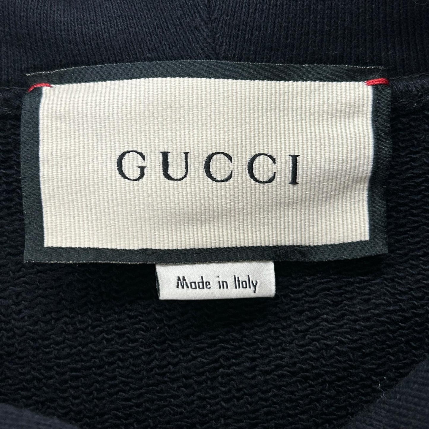 GUCCI Web Stripe Logo Print Hoodie Black Size M