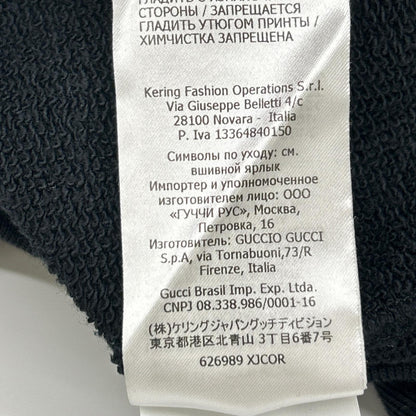 GUCCI Web Stripe Logo Print Hoodie Black Size M