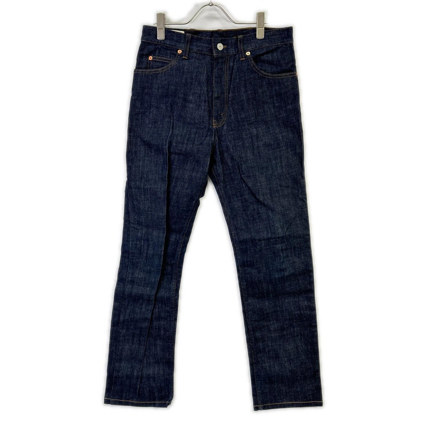 GUCCI Indigo Leather Patch Straight Jeans Size 30