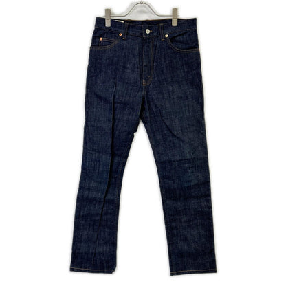GUCCI Indigo Leather Patch Straight Jeans Size 30