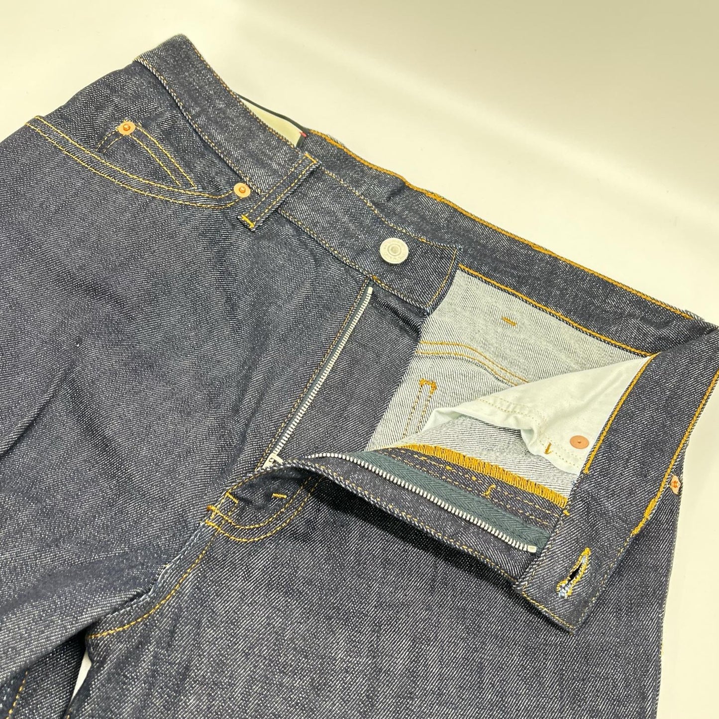 GUCCI Indigo Leather Patch Straight Jeans Size 30