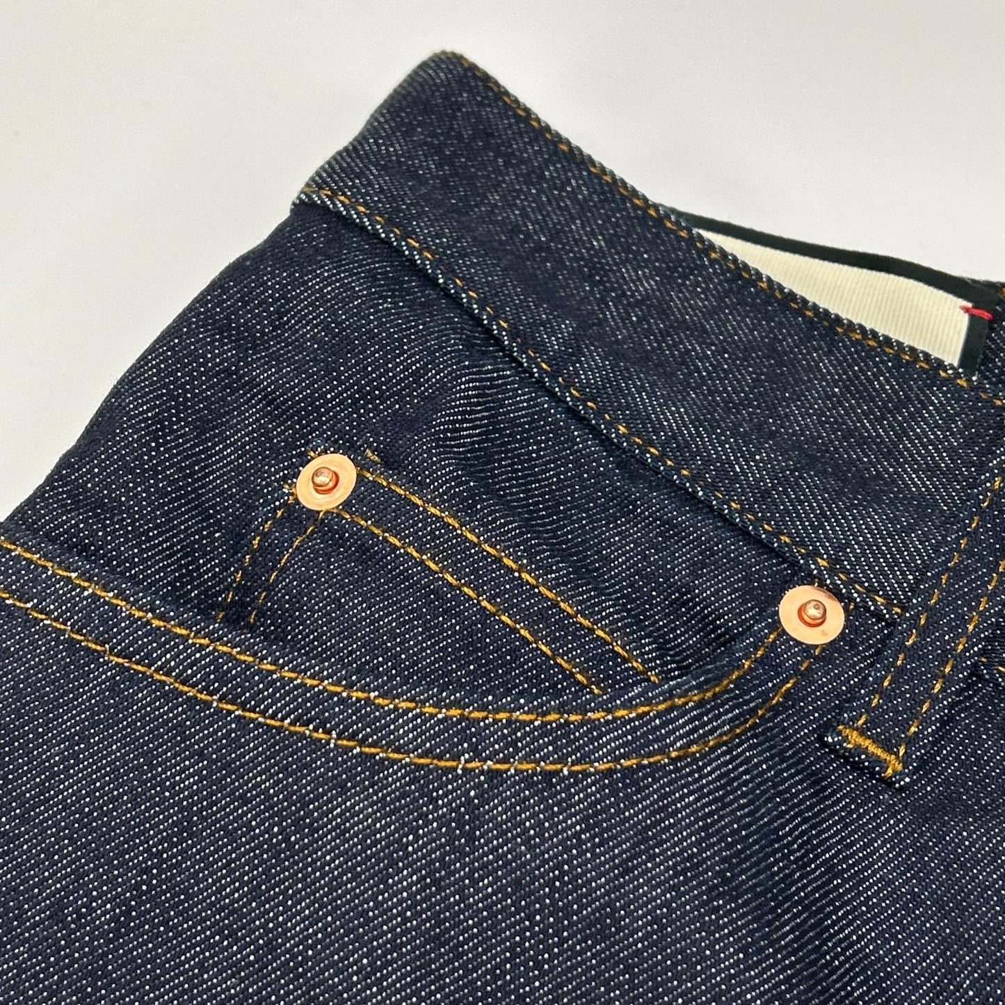 GUCCI Indigo Leather Patch Straight Jeans Size 30