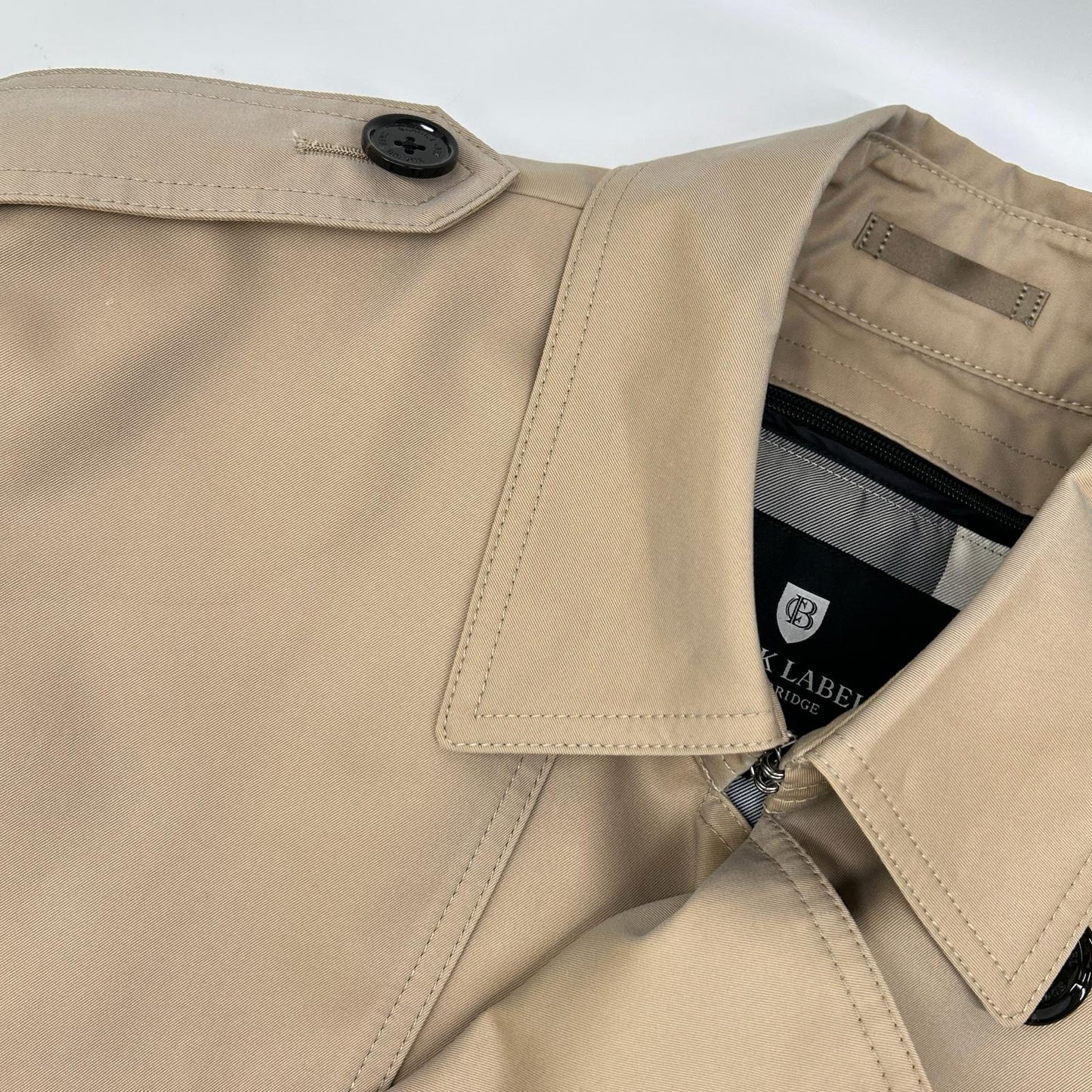 BLACK LABEL CRESTBRIDGE Check Liner Coat Beige Size LL