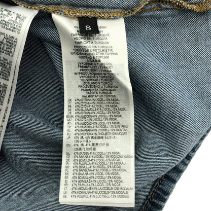DIESEL Blue Distressed Denim Design Hoodie Size S