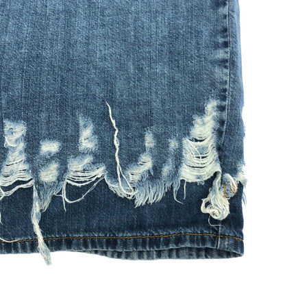 DIESEL Blue Distressed Denim Design Hoodie Size S