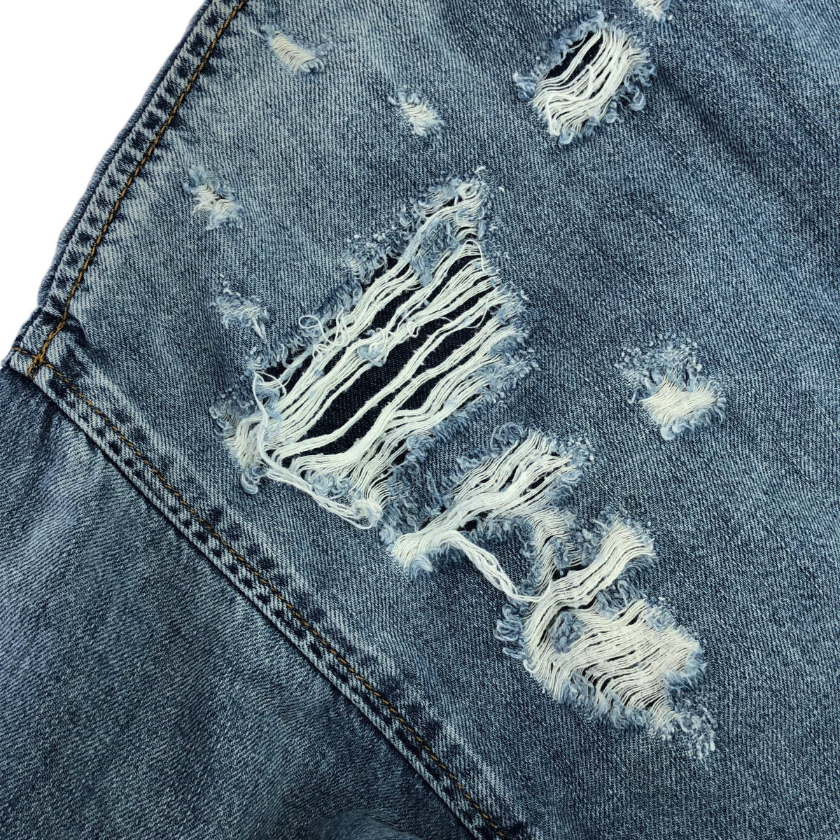 DIESEL Blue Distressed Denim Design Hoodie Size S