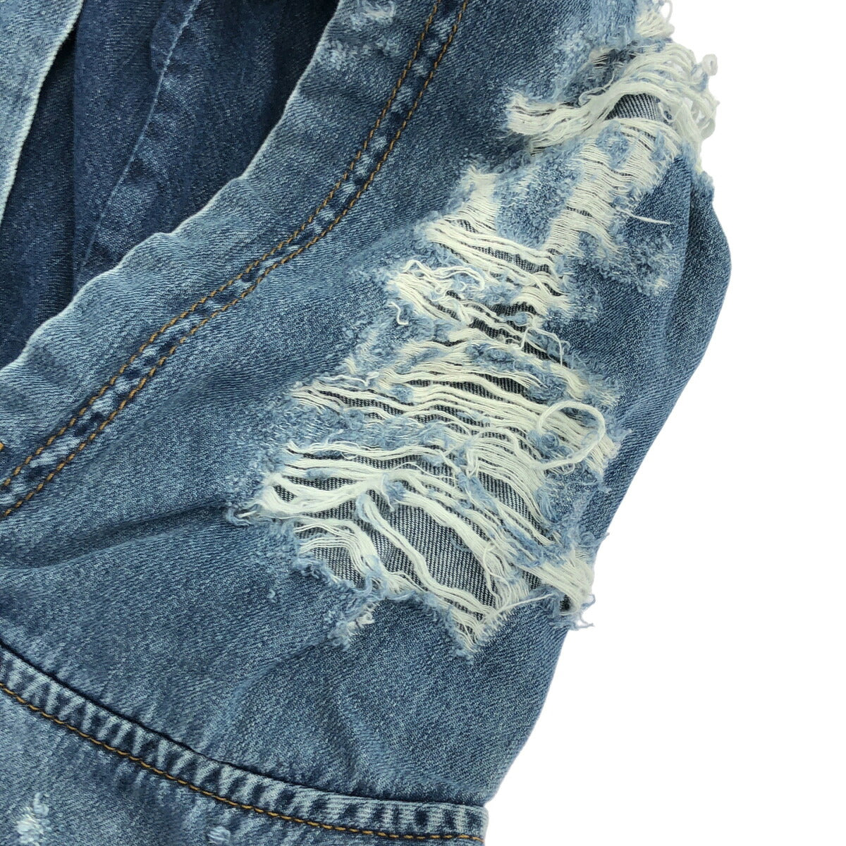 DIESEL Blue Distressed Denim Design Hoodie Size S