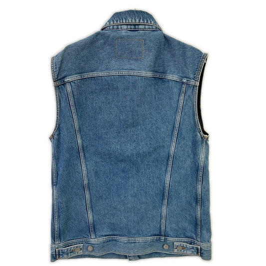 DIESEL D-BARCY-SM Blue Denim Vest Size M