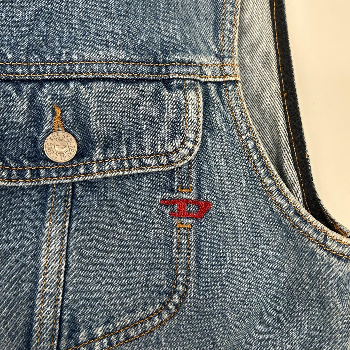 DIESEL D-BARCY-SM Blue Denim Vest Size M