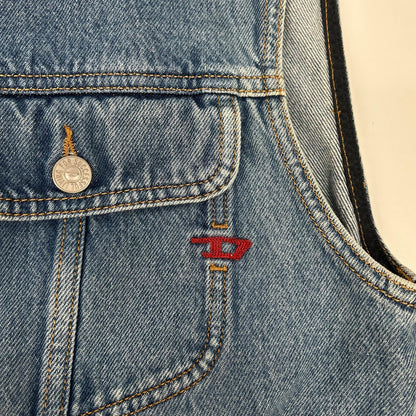 DIESEL D-BARCY-SM Blue Denim Vest Size M