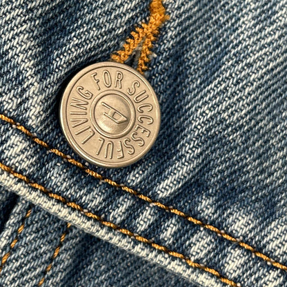 DIESEL D-BARCY-SM Blue Denim Vest Size M