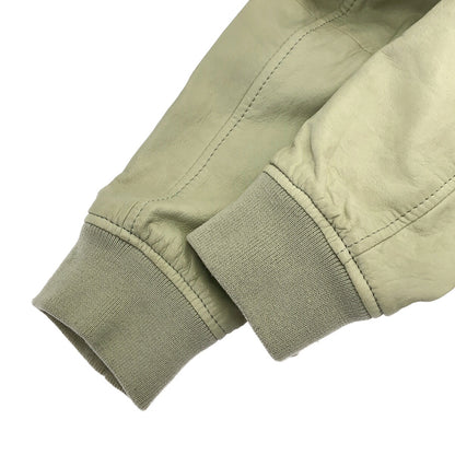 DIESEL Off-White Leather Zip-Up Jacket Size S