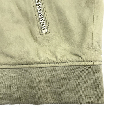 DIESEL Off-White Leather Zip-Up Jacket Size S