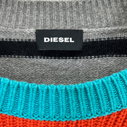 DIESEL Bleached Crewneck Knit Sweater Multi-color Size M