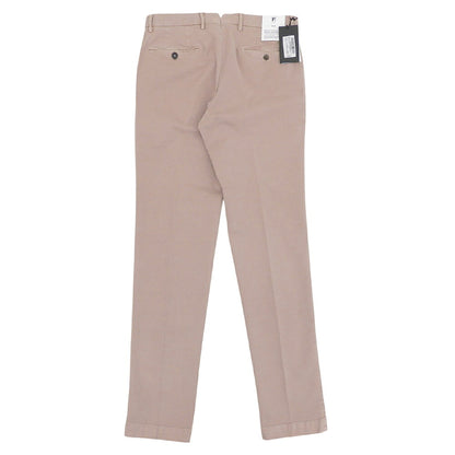 PT TORINO Stretch Cotton Chemical Wash Pink Beige Pants Size 46