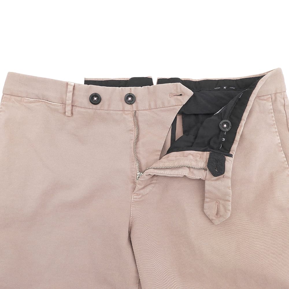 PT TORINO Stretch Cotton Chemical Wash Pink Beige Pants Size 46