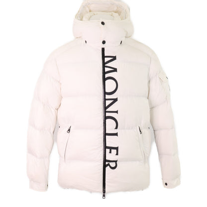 MONCLER MAURES Half-Logo Hooded Down Jacket Size 1