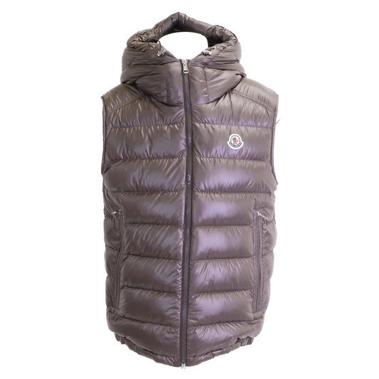 MONCLER 24AW BARANT Tech Nylon Double Hood Vest Brown Size 2