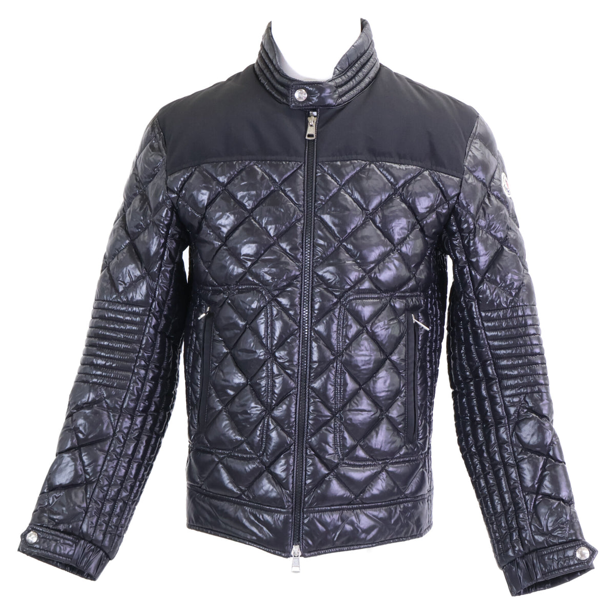 MONCLER VERAN Quilted Riders Nylon Down Jacket Black Size 1