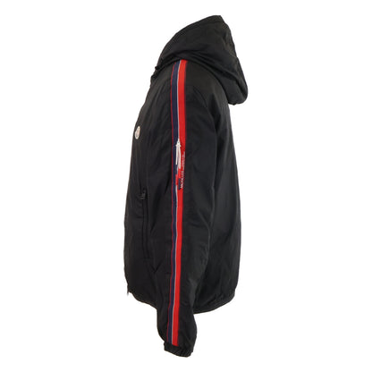 MONCLER Necker Tricolor Line Hooded Down Jacket Black Size 1