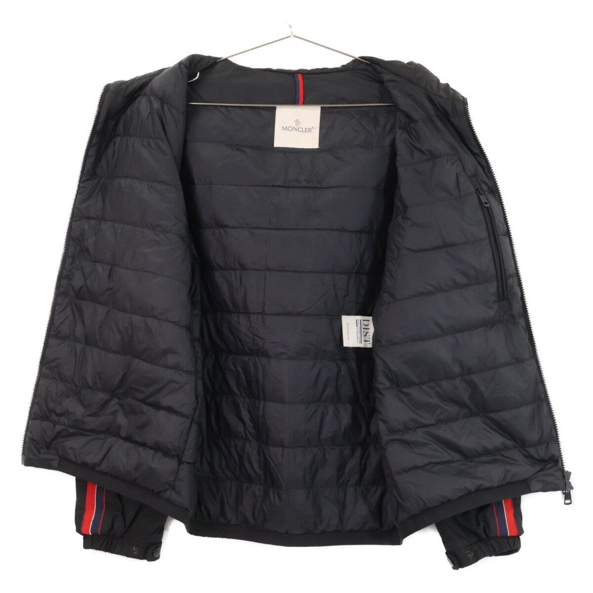 MONCLER Necker Tricolor Line Hooded Down Jacket Black Size 1