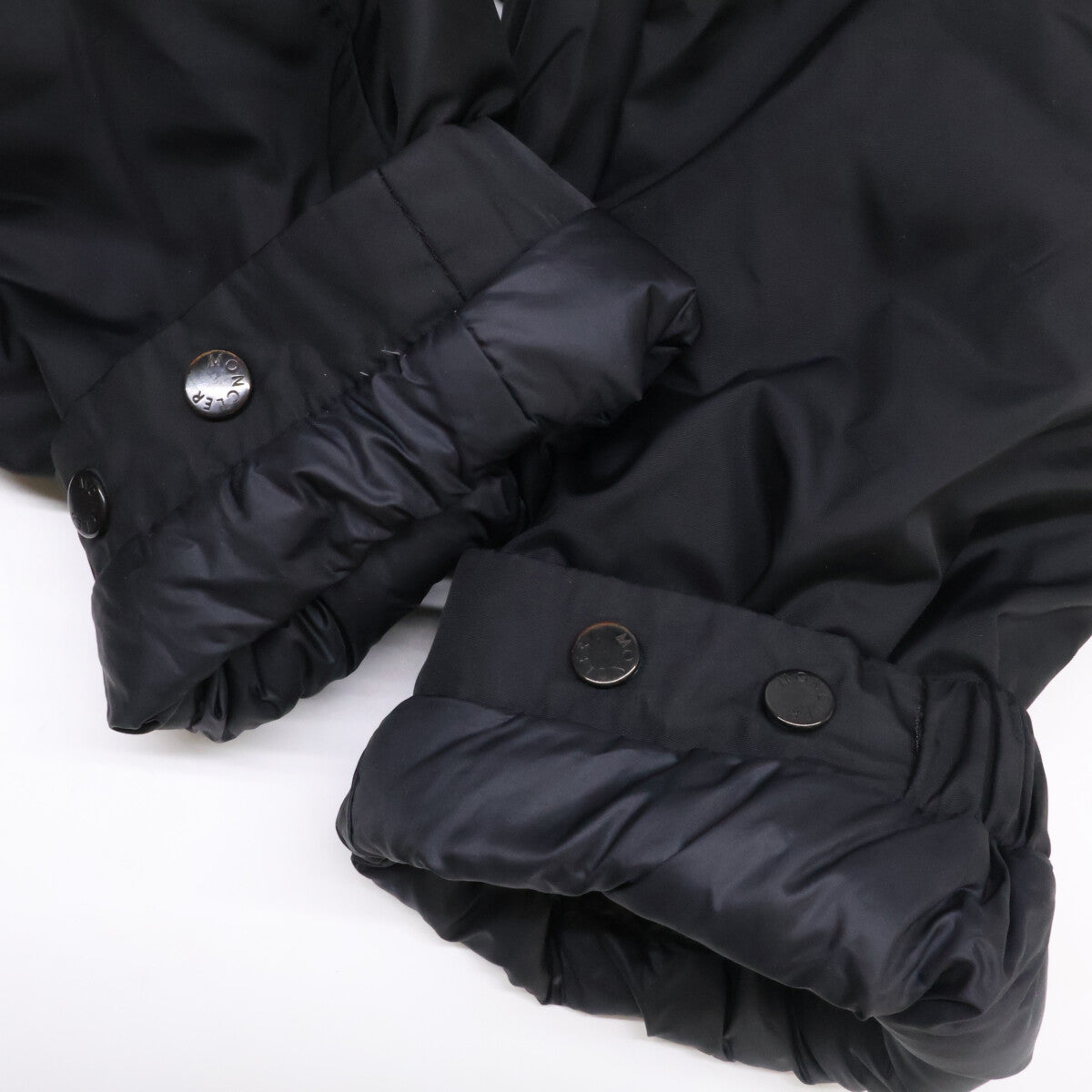 MONCLER Necker Tricolor Line Hooded Down Jacket Black Size 1
