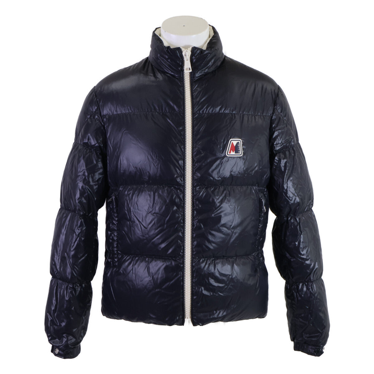 MONCLER CHARTREUSE Rubber Logo Jacket Navy/White Size 2