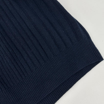 MONCLER 22 Wool V-Neck Logo Patch Knit Sweater Navy Size M