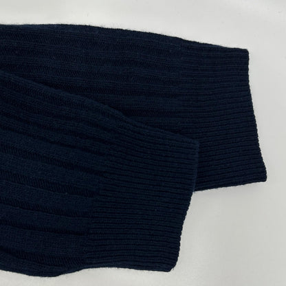 MONCLER 22 Wool V-Neck Logo Patch Knit Sweater Navy Size M