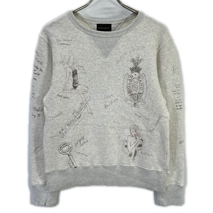 GLADHAND Beige Hand-Painted Girl Finish Sweatshirt Size S