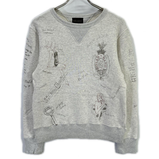 GLADHAND Beige Hand-Painted Girl Finish Sweatshirt Size S