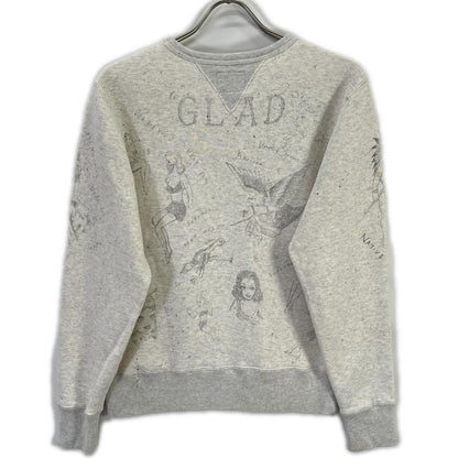 GLADHAND Beige Hand-Painted Mouse Finish Sweatshirt Size S