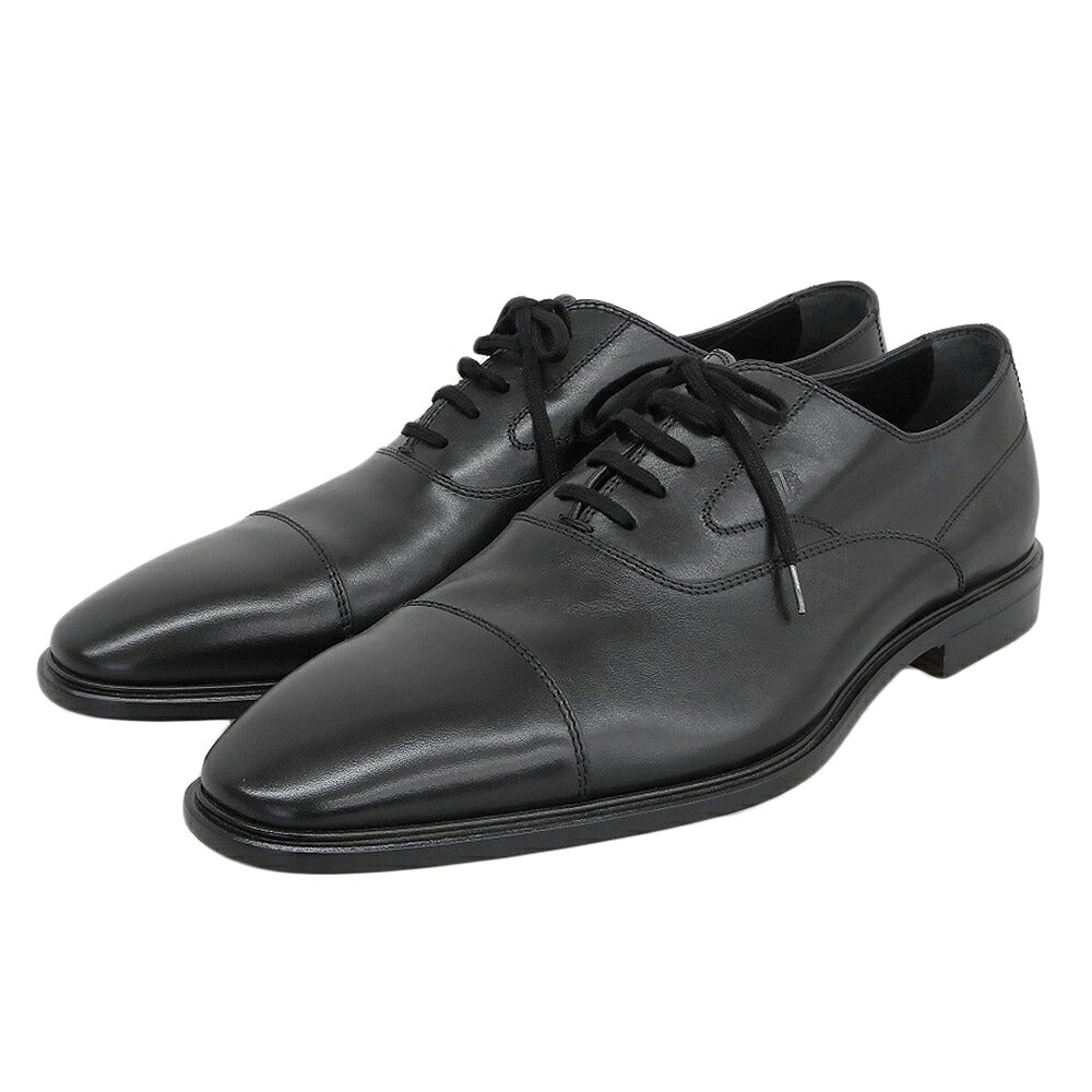 TOD'S Leather Embossed Logo Straight Tip Shoes Black Sneakers Size 9