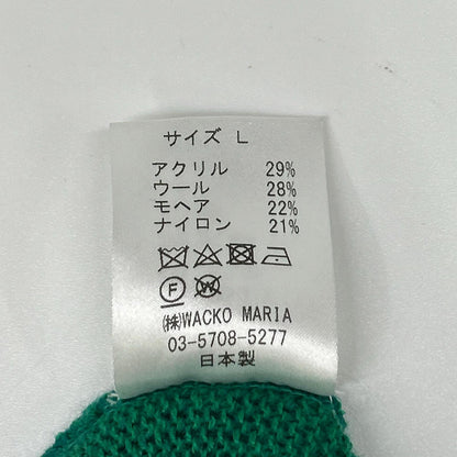 WACKO MARIA Green Wool Blend Mohair Knit Cardigan Size L