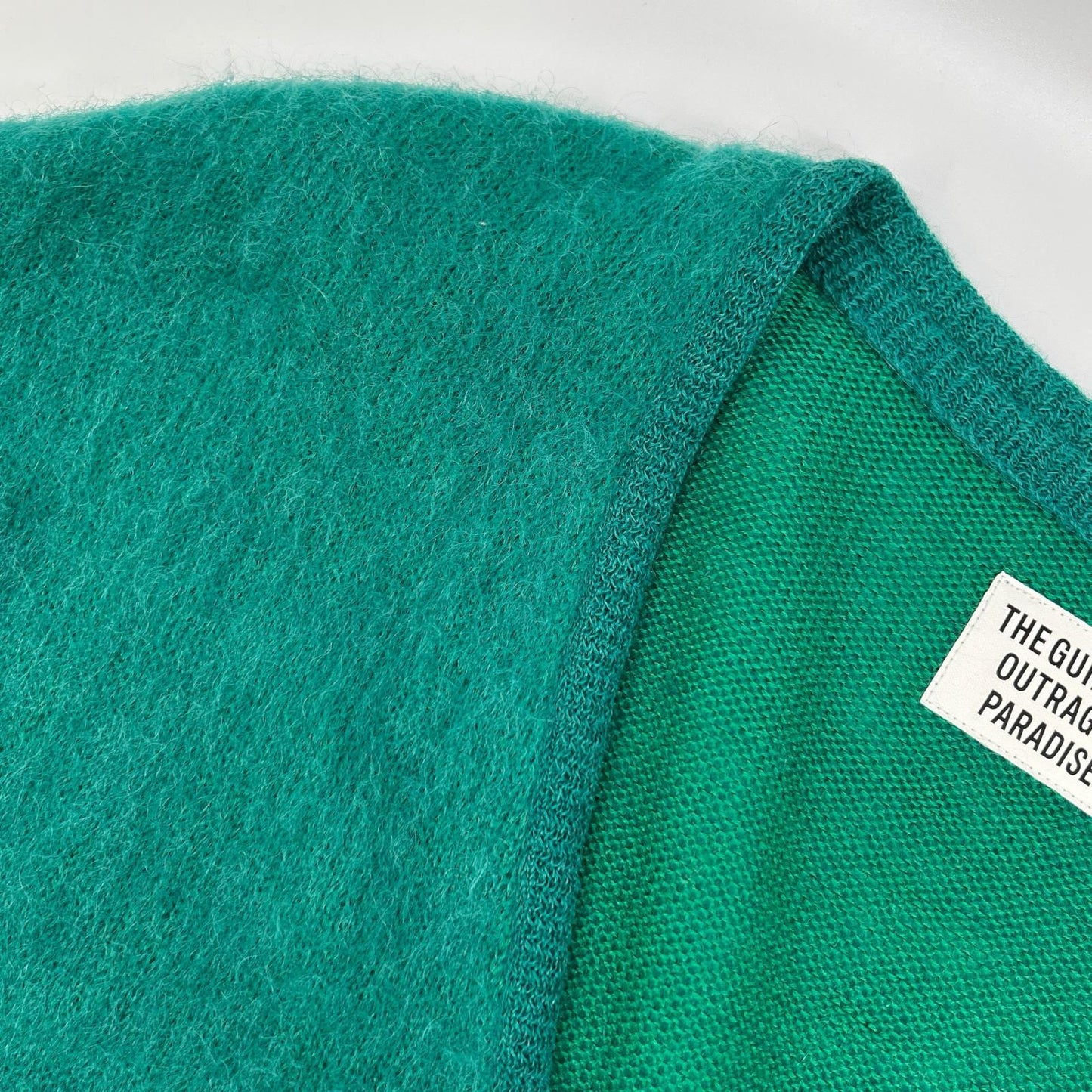 WACKO MARIA Green Wool Blend Mohair Knit Cardigan Size L