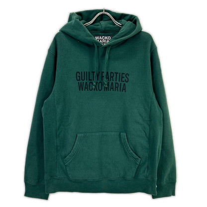 WACKO MARIA Green Cotton Front Logo Hoodie Size L