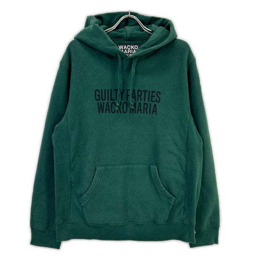 WACKO MARIA Green Cotton Front Logo Hoodie Size L