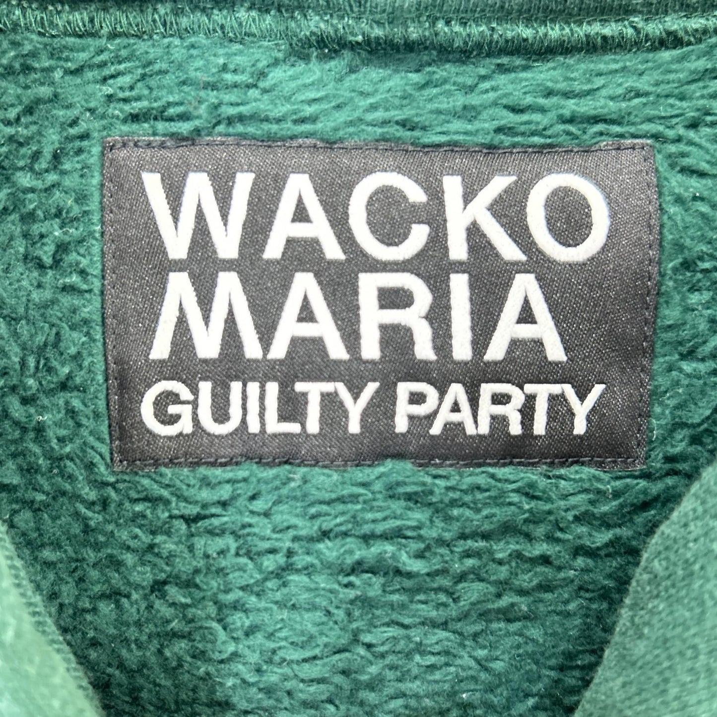 WACKO MARIA Green Cotton Front Logo Hoodie Size L