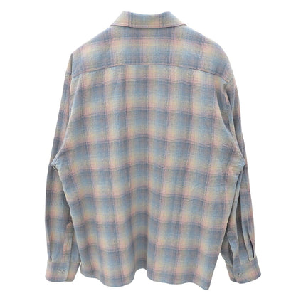 Hide&SeeK Flannel Check Long Sleeve Shirt Blue/Pink Cotton Size L