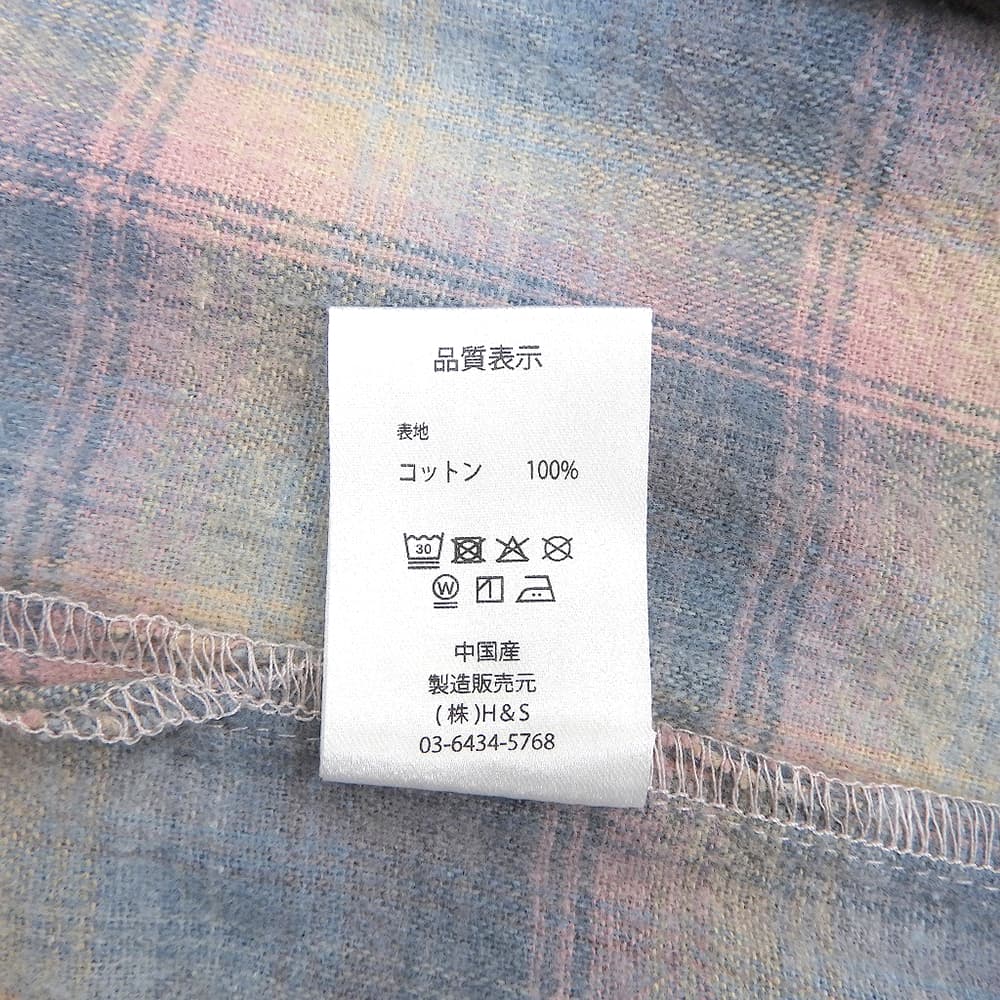 Hide&SeeK Flannel Check Long Sleeve Shirt Blue/Pink Cotton Size L