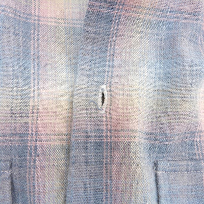 Hide&SeeK Flannel Check Long Sleeve Shirt Blue/Pink Cotton Size L