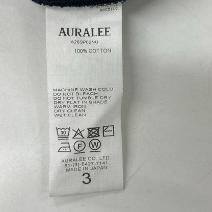 AURALEE 26SS Elastic High Gauge Sweat P/O Ink Black Size 3