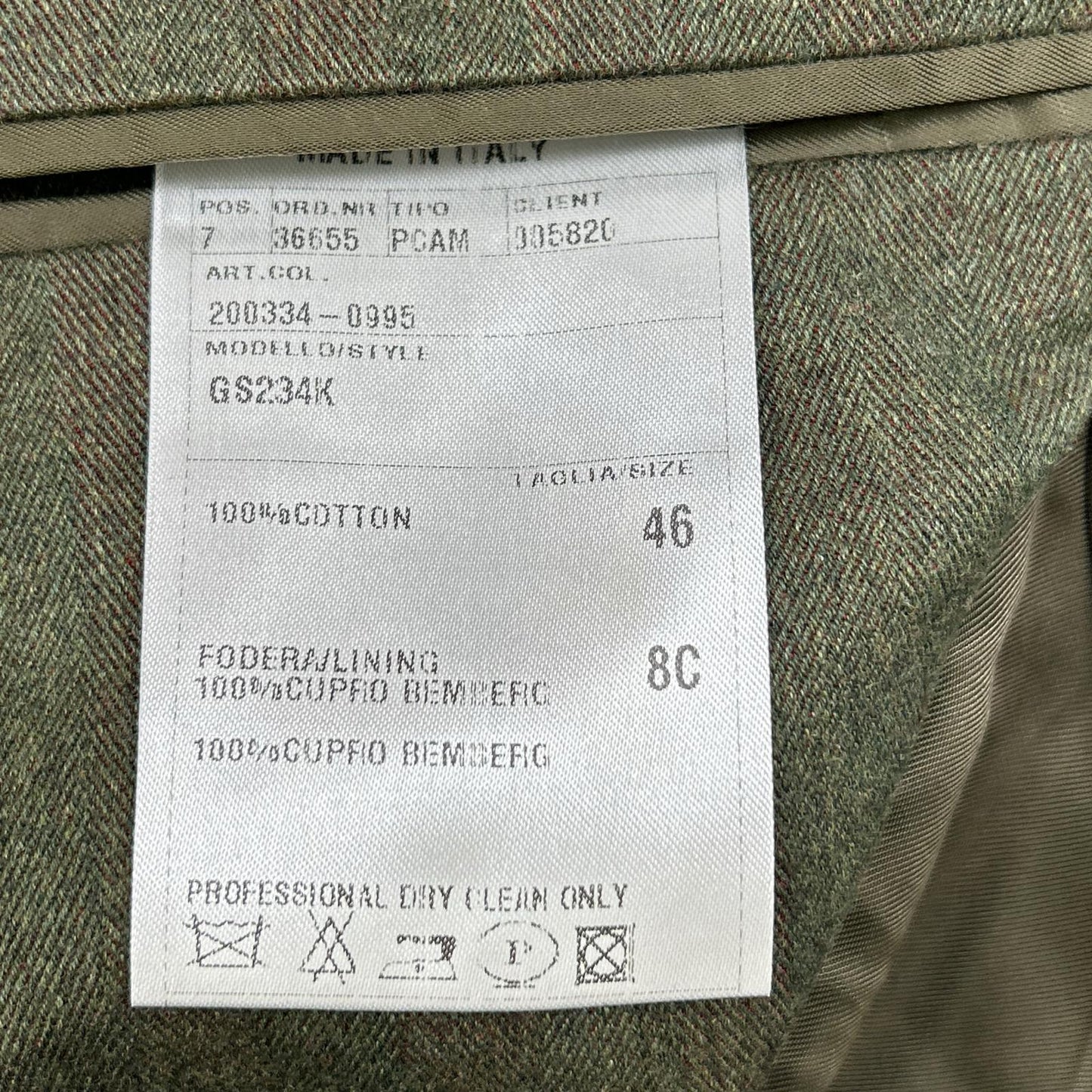 CARUSO Iridescent Herringbone Cotton 2B Blazer Size 46