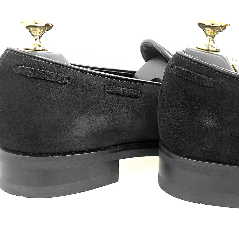 SHIKASABURO R Nubuck Tassel Loafers Black Size 7