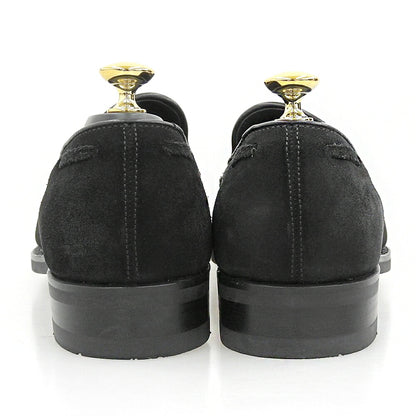 SHIKASABURO R Nubuck Tassel Loafers Black Size 7