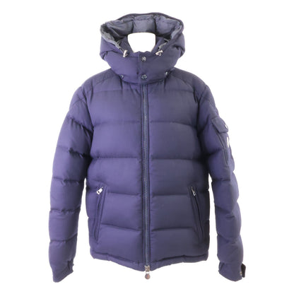 MONCLER MONTGENEVRE Wool Hooded Down Jacket Navy Size 2