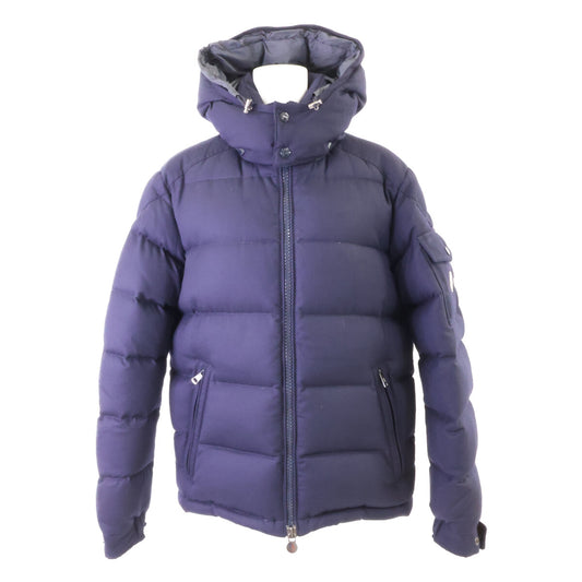 MONCLER MONTGENEVRE Wool Hooded Down Jacket Navy Size 2