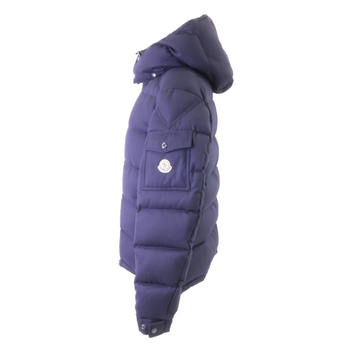 MONCLER MONTGENEVRE Wool Hooded Down Jacket Navy Size 2
