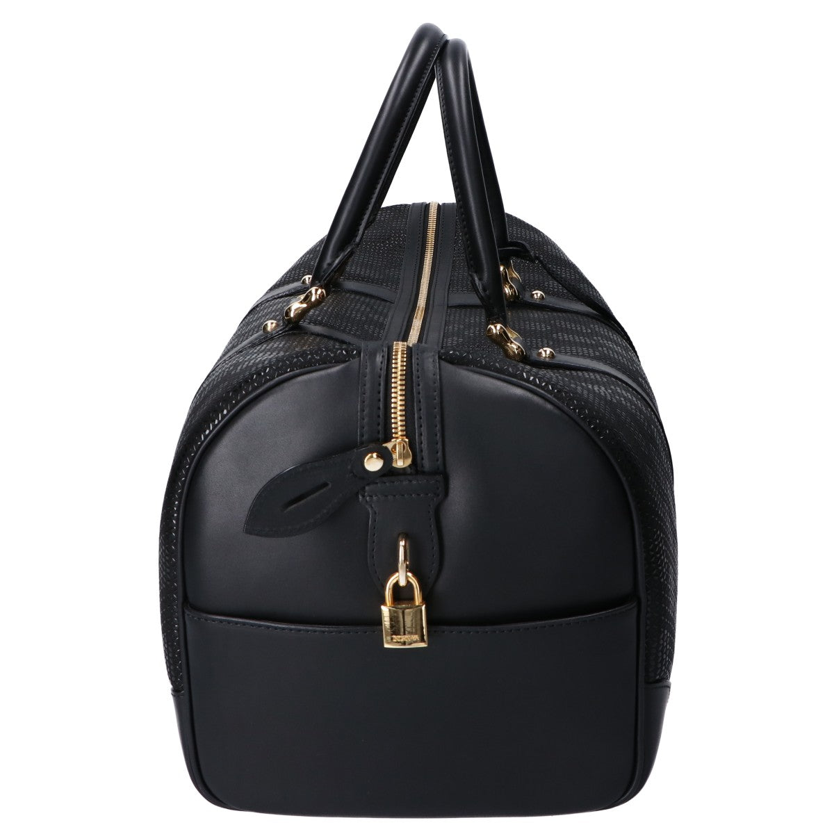 INDEN-YA Black Urushi Deer Leather Boston Bag Size ONE SIZE