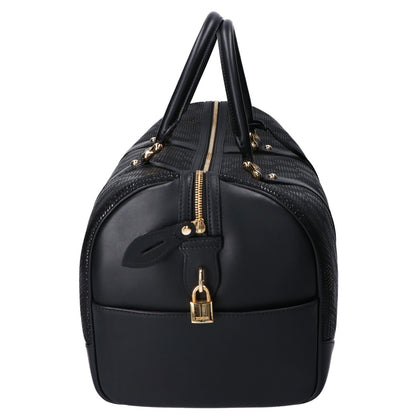 INDEN-YA Black Urushi Deer Leather Boston Bag Size ONE SIZE